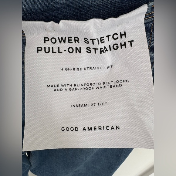 Good American POWER STITCH
PULL-ON STRAIGHT High Rise Jeans Size M. NWT - Picture 4 of 5